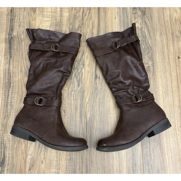 2 Lips Too Shoes - 2 Lips Too Wide Calf Womens Boots Size 7 1/2 Too Janelle Brown